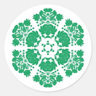 ポーランドデザインの花 ラウンドシール