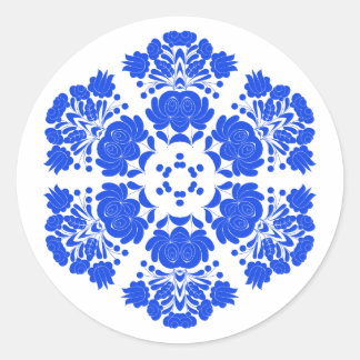 ポーランドデザインの花 ラウンドシール