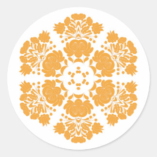 ポーランドデザインの花 ラウンドシール