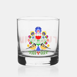 ポーランドデザイン花。 ウイスキーグラス