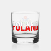 ポーランドデザイン花。 ウイスキーグラス (裏面)