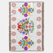 ポーランドデザイン花。 スローブランケット (正面縦)