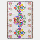 ポーランドデザイン花。 スローブランケット (正面縦)