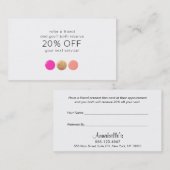 ポーランドネイルサロンマニキュリスト顧客紹介 紹介カード (正面/裏面)