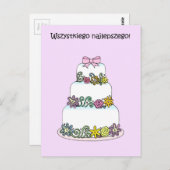 ポーランドハッピーバースデーウィズシュキエゴナジレプシゴ ポストカード (正面/裏面)