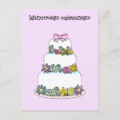 ポーランドハッピーバースデーウィズシュキエゴナジレプシゴ ポストカード (正面)