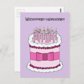 ポーランドハッピーバースデーウィズシュキエゴナジレプシゴ ポストカード (正面/裏面)