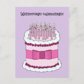 ポーランドハッピーバースデーウィズシュキエゴナジレプシゴ ポストカード (正面)