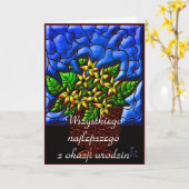 ポーランドハッピーバースデー カード (黄色い花)