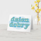 ポーランドハロー – dzien dobry アーガイル カード (黄色い花)