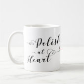 ポーランドハート、ポーランド国旗 コーヒーマグカップ (左)