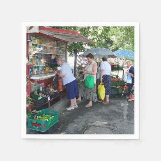 ポーランドバブシュカレディースナプキンス！ブライダルシャワー! スタンダードカクテルナプキン (正面)