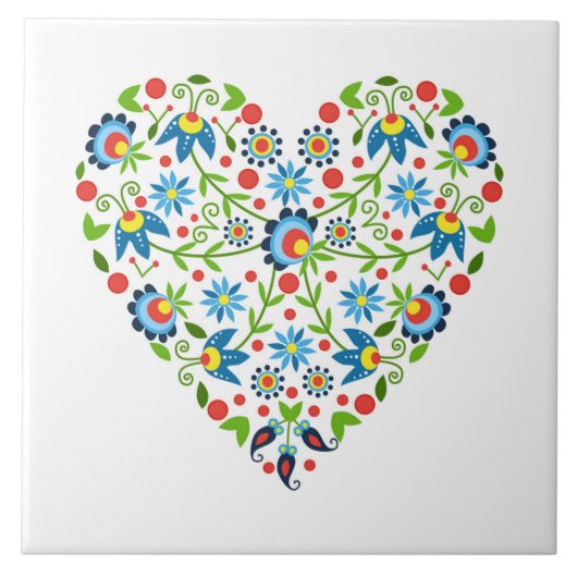 ポーランドパターンフォークが付いているセラミックタイル タイル (正面)