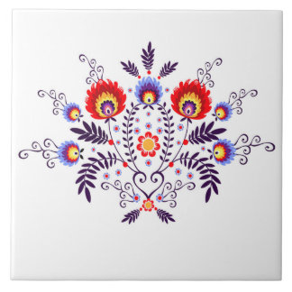 ポーランドパターンフォークが付いているセラミックタイル タイル