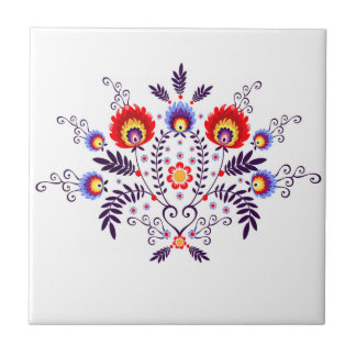 ポーランドパターンフォークが付いているセラミックタイル タイル