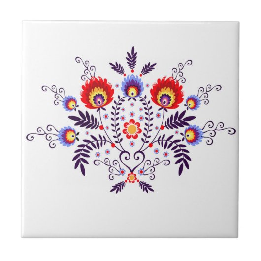 ポーランドパターンフォークが付いているセラミックタイル タイル (正面)