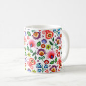 ポーランドパターンフォークが付いているマグ コーヒーマグカップ (正面右)