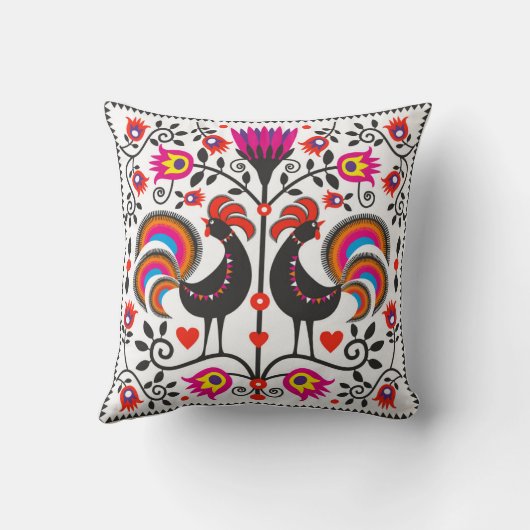 ポーランドパターンフォークが付いている美しいの枕 クッション (裏面)