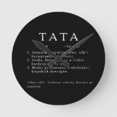 ポーランドパパギフト – TATA定義ブラック ラウンド壁時計 (正面)