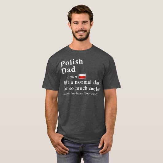 ポーランドパパ定義の父の贈与フラグ Tシャツ (正面フル)