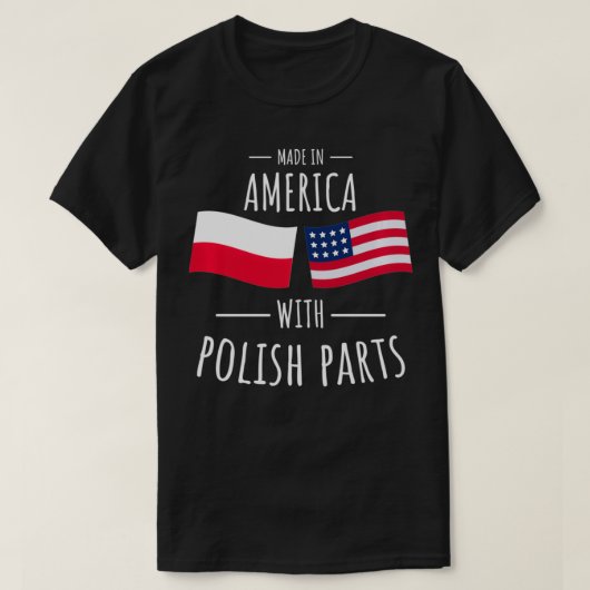 ポーランドパーツとアメリカで作られるポーランドアメリカ Tシャツ (デザイン正面)