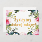 ポーランドパーティー結婚の歓迎サイン ポストカード (正面/裏面)