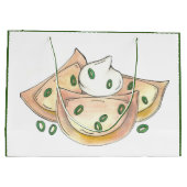 ポーランドピエロギーグルメグリーンオニオン餃子食品 ラージペーパーバッグ (裏面)