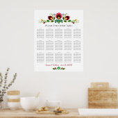 ポーランドフォークの花結婚赤の座席表 ポスター (キッチン)