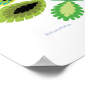 ポーランドフォークアートイエローフラワーポスター ポスター (角)