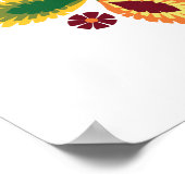 ポーランドフォークアートオレンジフラワー ポスター (角)