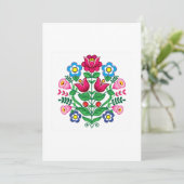 ポーランドフォークアートカラフルグリーティングカード サンキューカード (スタンド正面)