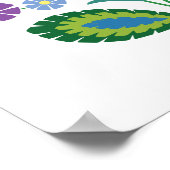 ポーランドフォークアートグリーンフラワー ポスター (角)