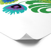 ポーランドフォークアートパープルフラワー ポスター (角)