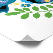 ポーランドフォークアートブルーバード ポスター (角)