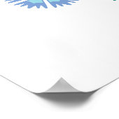 ポーランドフォークアートライトブルーフラワー ポスター (角)