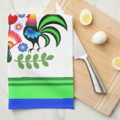 ポーランドフォークアート – フローラ刺繍パターン キッチンタオル (四つ折り)