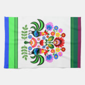 ポーランドフォークアート – フローラ刺繍パターン キッチンタオル (横)