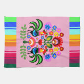 ポーランドフォークアート – フローラ刺繍パターン キッチンタオル (横)