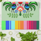 ポーランドフォークアート – フローラ刺繍パターン キッチンタオル (折り畳み)