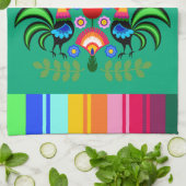 ポーランドフォークアート – フローラ刺繍パターン キッチンタオル (折り畳み)