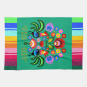 ポーランドフォークアート – フローラ刺繍パターン キッチンタオル (横)