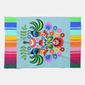 ポーランドフォークアート – フローラ刺繍パターン キッチンタオル (横)