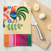 ポーランドフォークアート – フローラ刺繍パターン キッチンタオル (四つ折り)