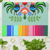 ポーランドフォークアート – フローラ刺繍パターン キッチンタオル (折り畳み)