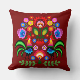 ポーランドフォークアート – フローラ刺繍パターン クッション