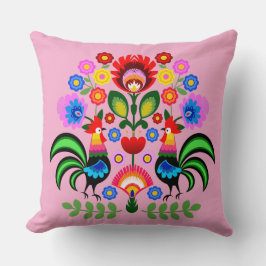 ポーランドフォークアート – フローラ刺繍パターン クッション