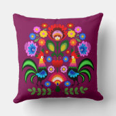 ポーランドフォークアート – フローラ刺繍パターン クッション (裏面)