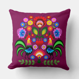 ポーランドフォークアート – フローラ刺繍パターン クッション