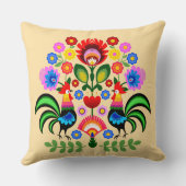 ポーランドフォークアート – フローラ刺繍パターン クッション (裏面)