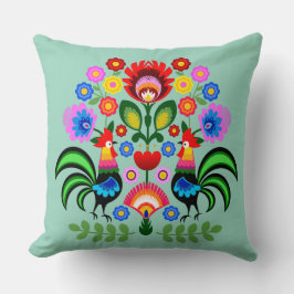 ポーランドフォークアート – フローラ刺繍パターン クッション